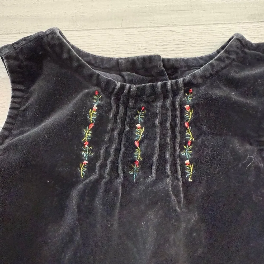 Gymboree black velvet girls overalls 2000‎ size 12-18 months